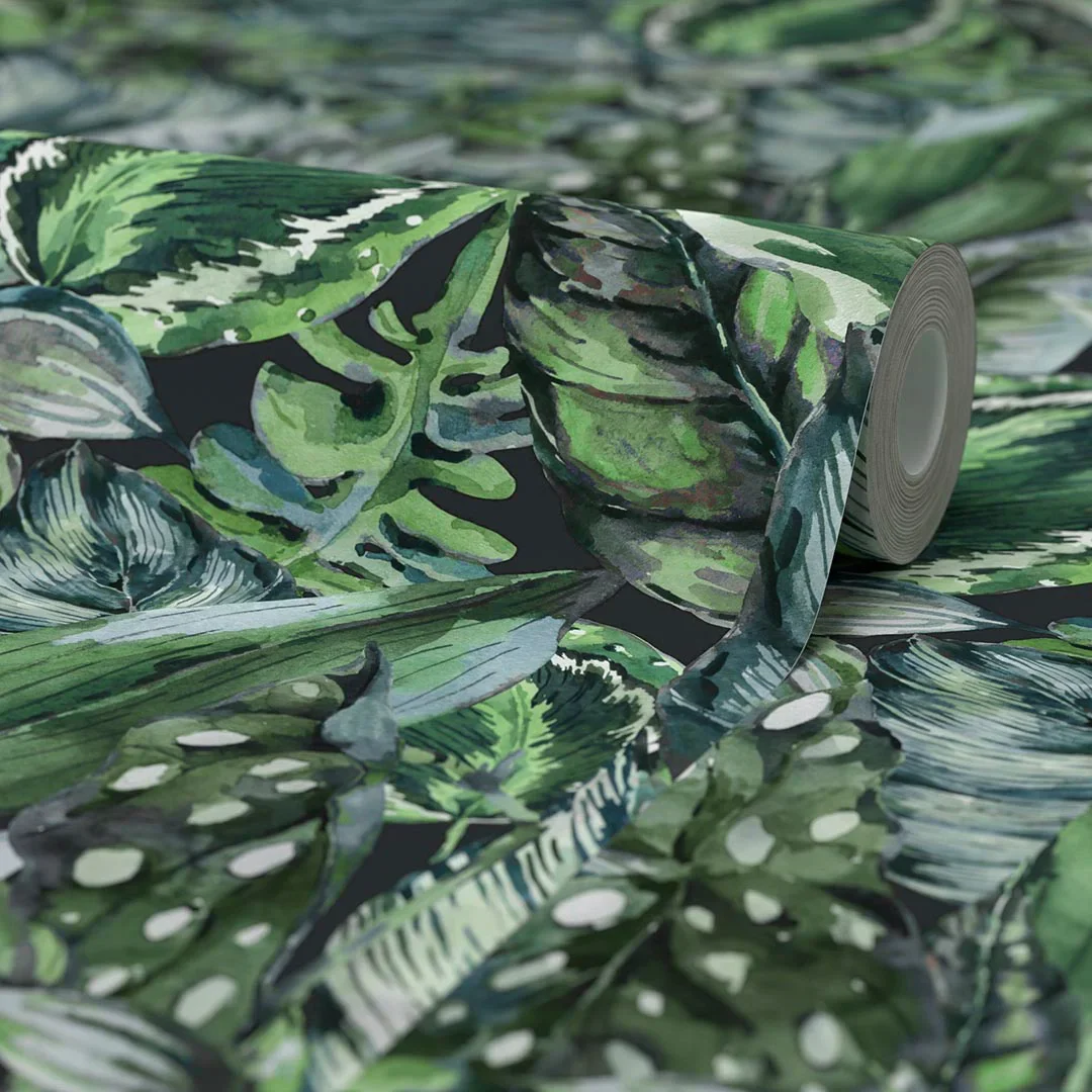 Jungle Fever Wallpaper in Teal and Green - Image 4