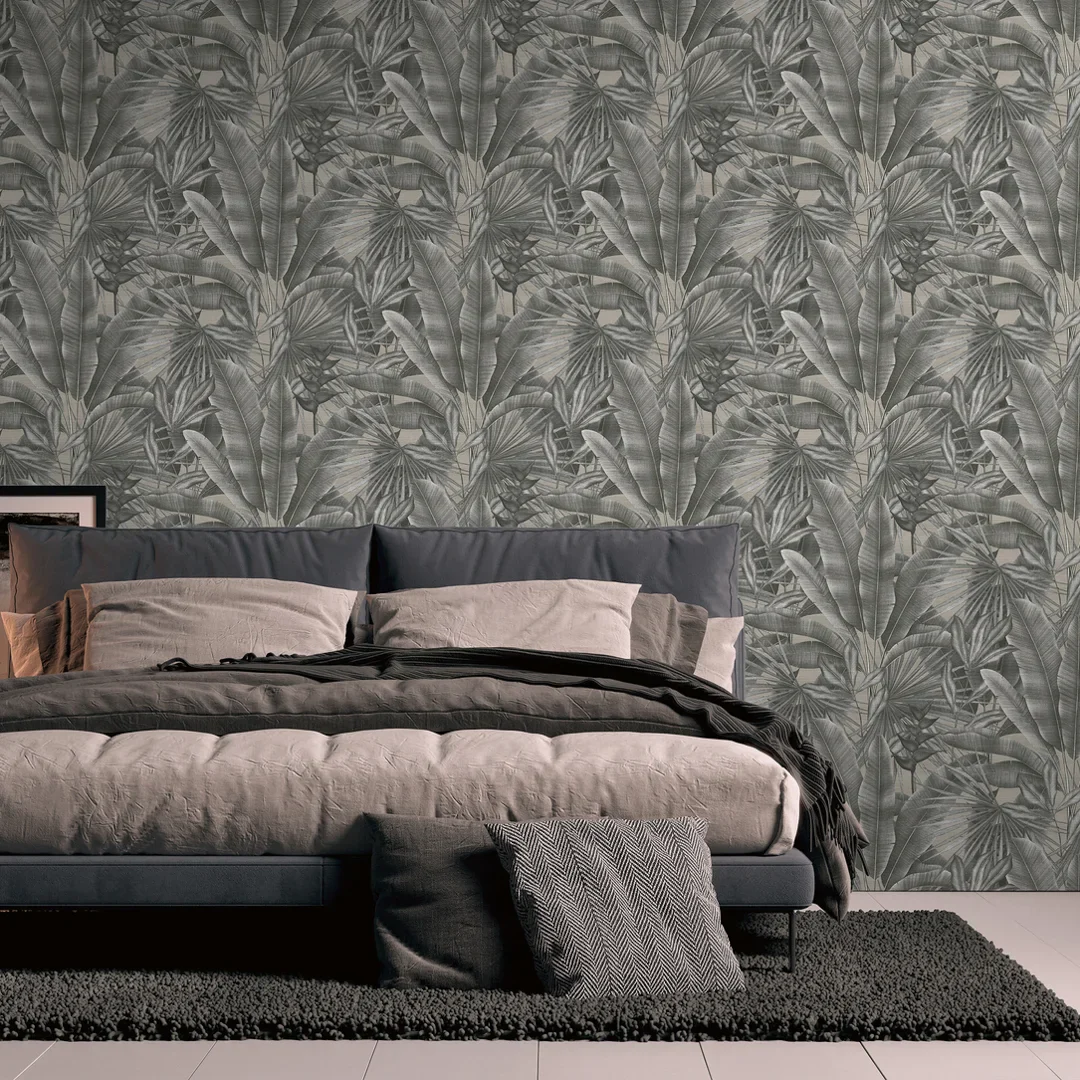Jungle Luxe Wallpaper in Monochrome - Image 2
