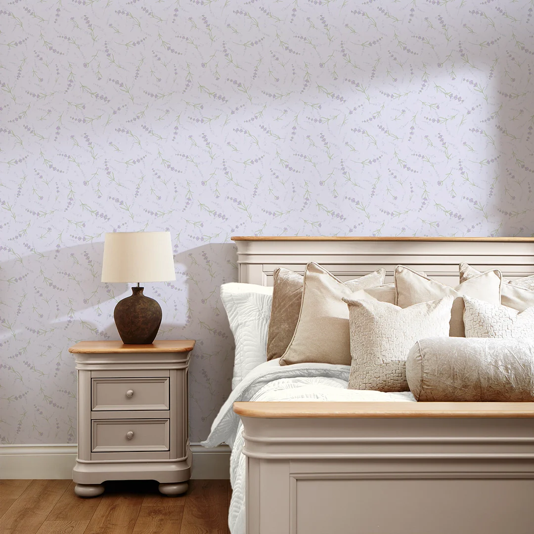 Lavender Cascade Wallpaper in Lilac - Image 2