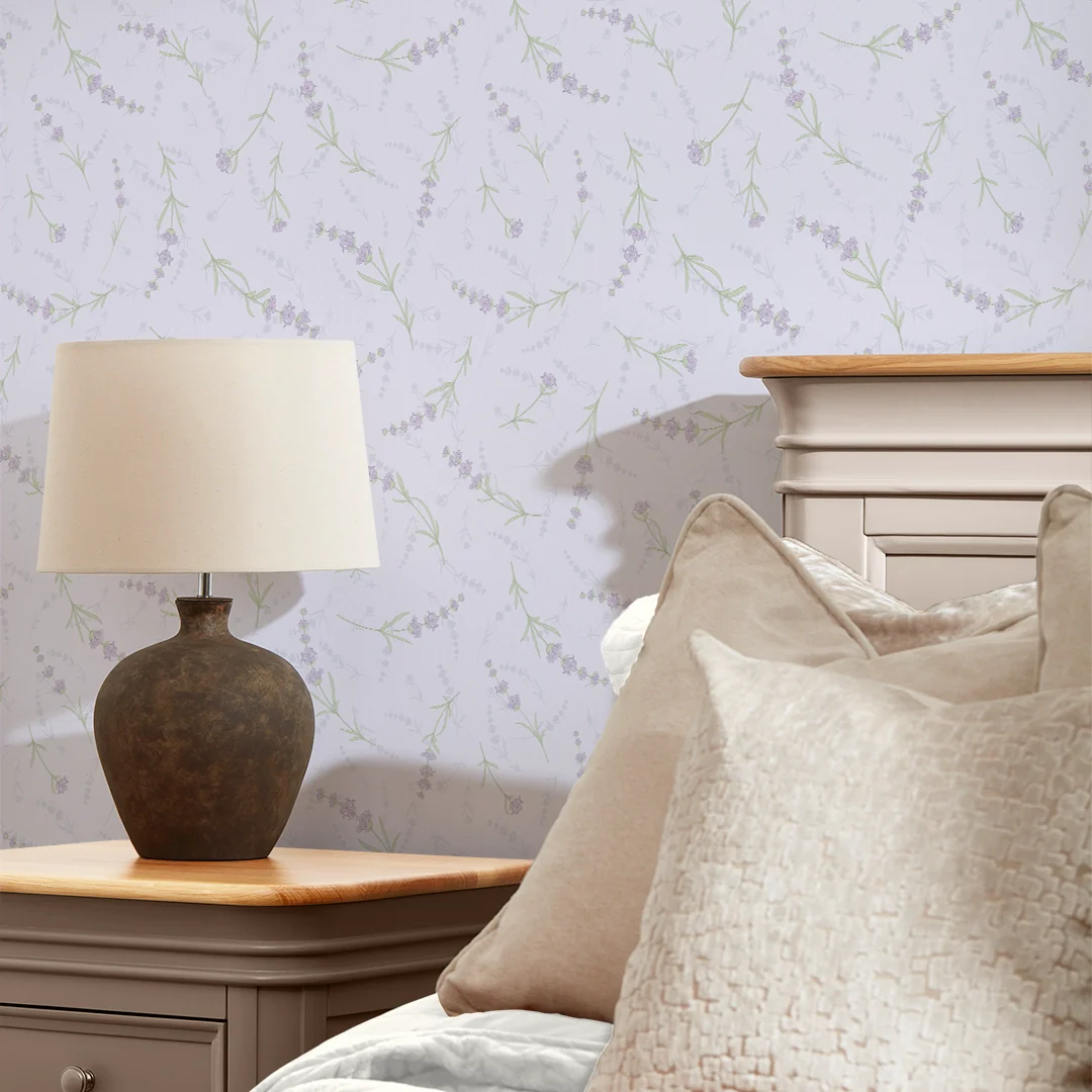 Lavender Cascade Wallpaper in Lilac - Image 3