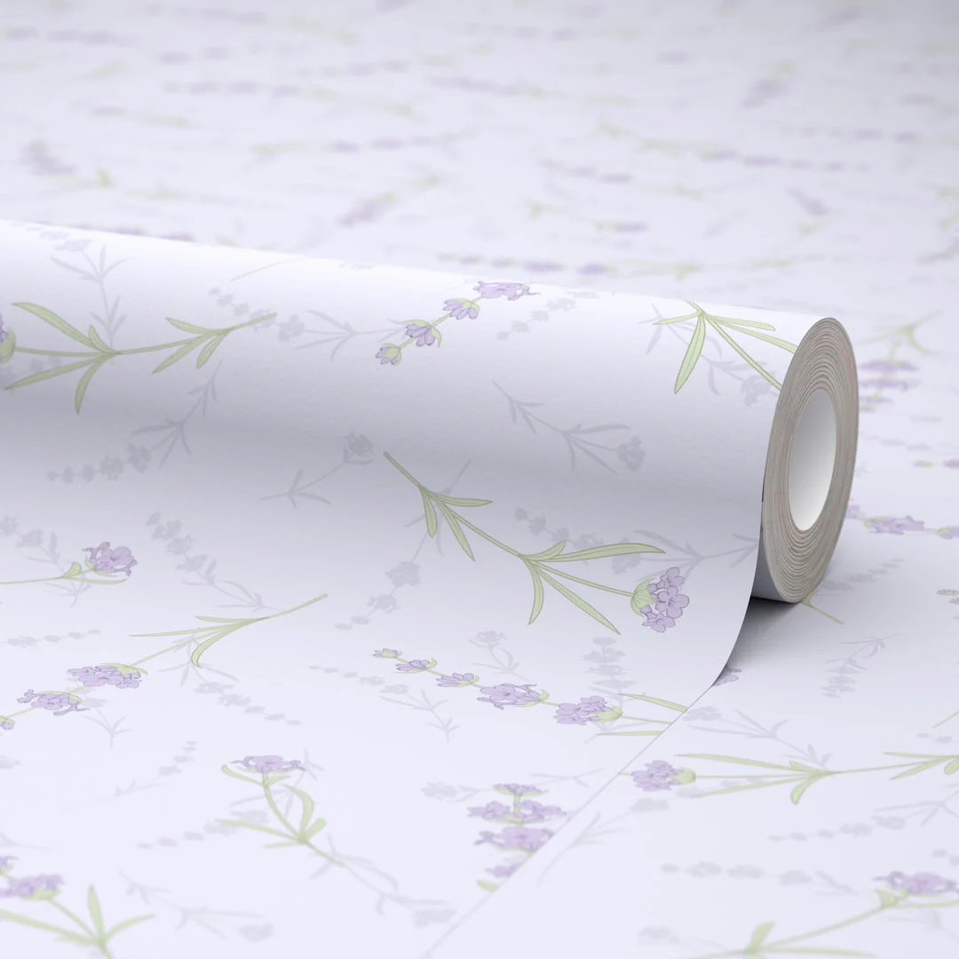 Lavender Cascade Wallpaper in Lilac - Image 4