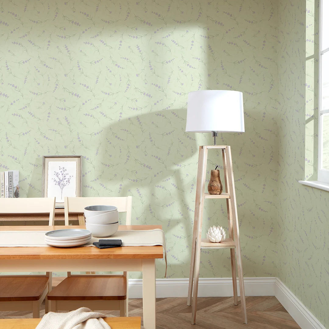 Lavender Cascade Wallpaper in Sage - Image 3