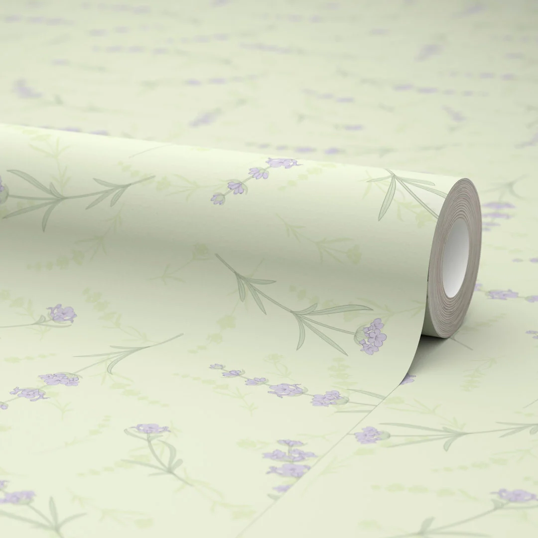 Lavender Cascade Wallpaper in Sage - Image 4