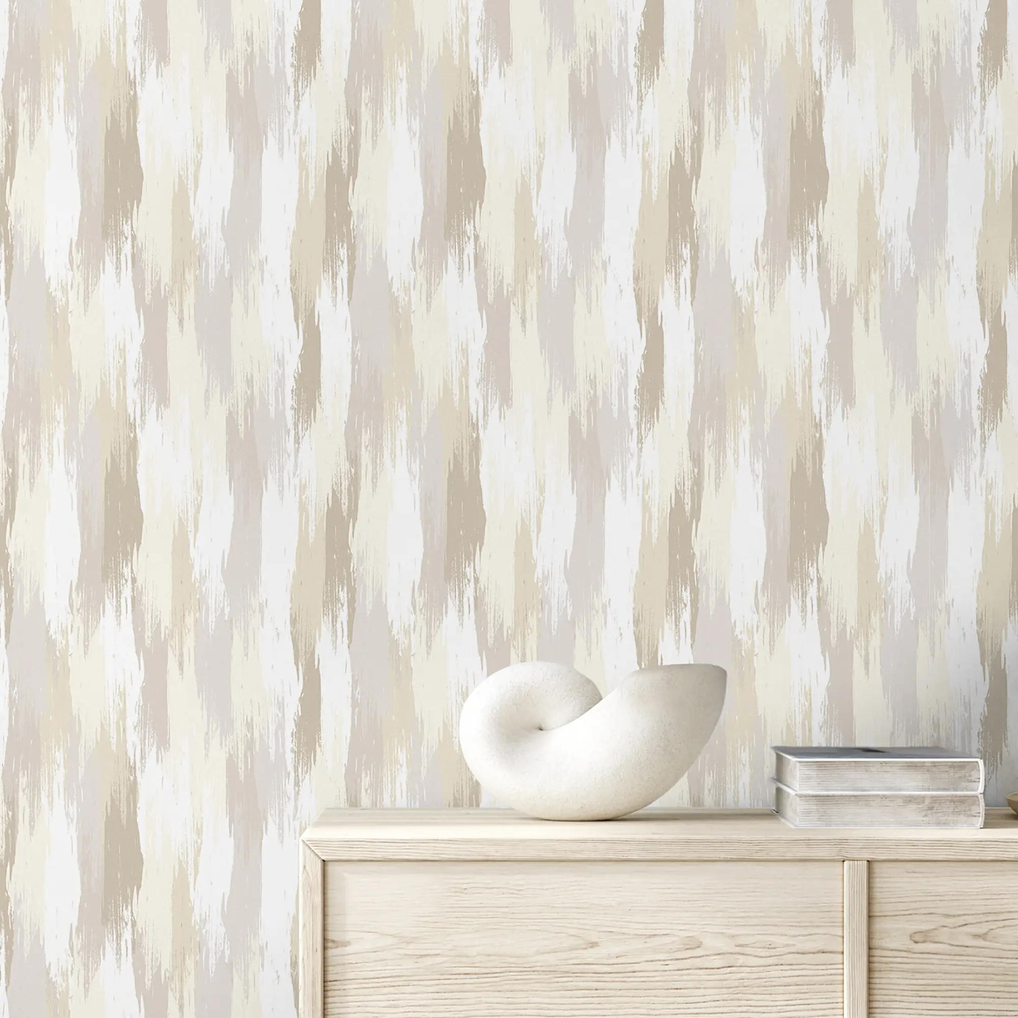 Layered Brushstrokes Wallpaper in Brown and Neutrals - Image 3