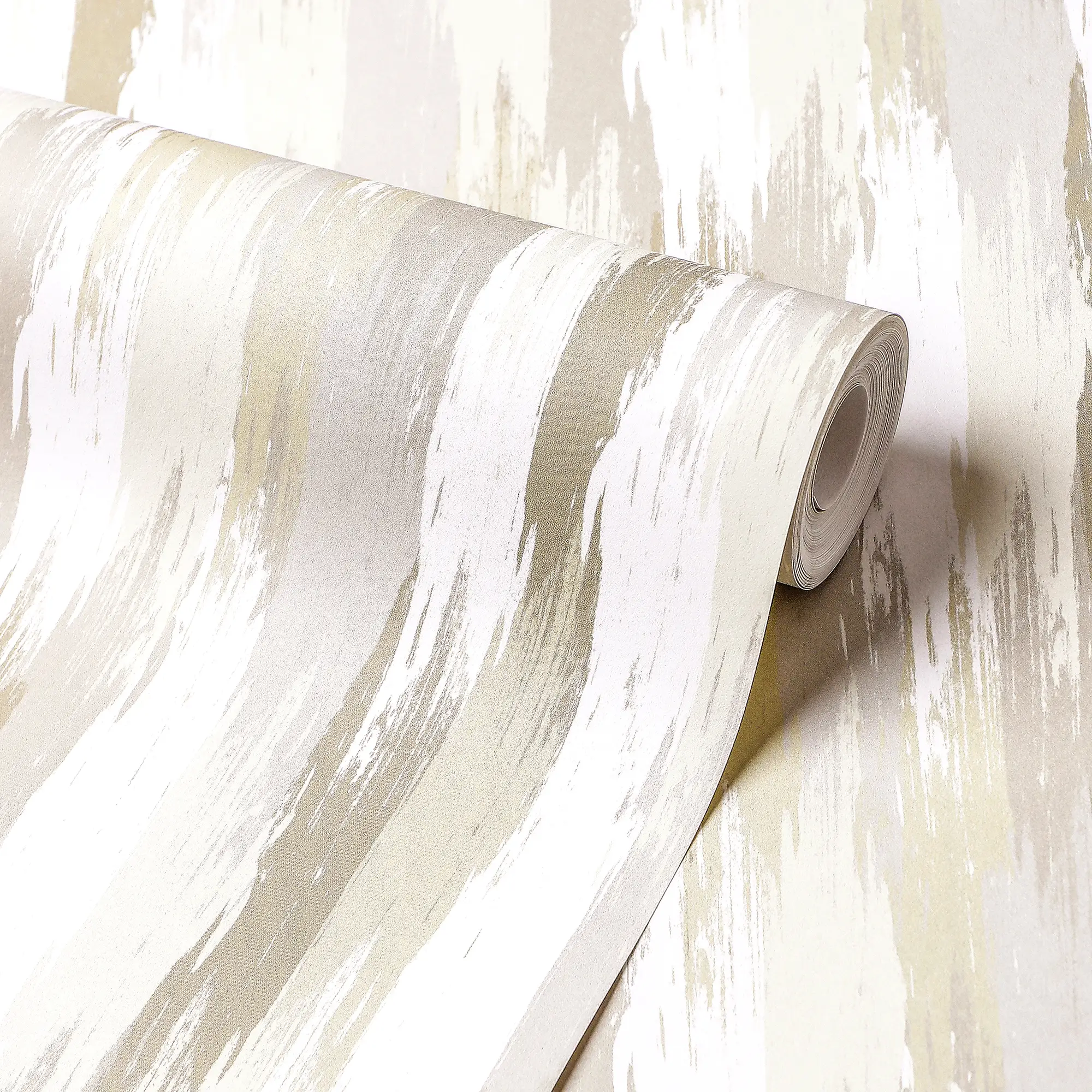 Layered Brushstrokes Wallpaper in Brown and Neutrals - Image 4