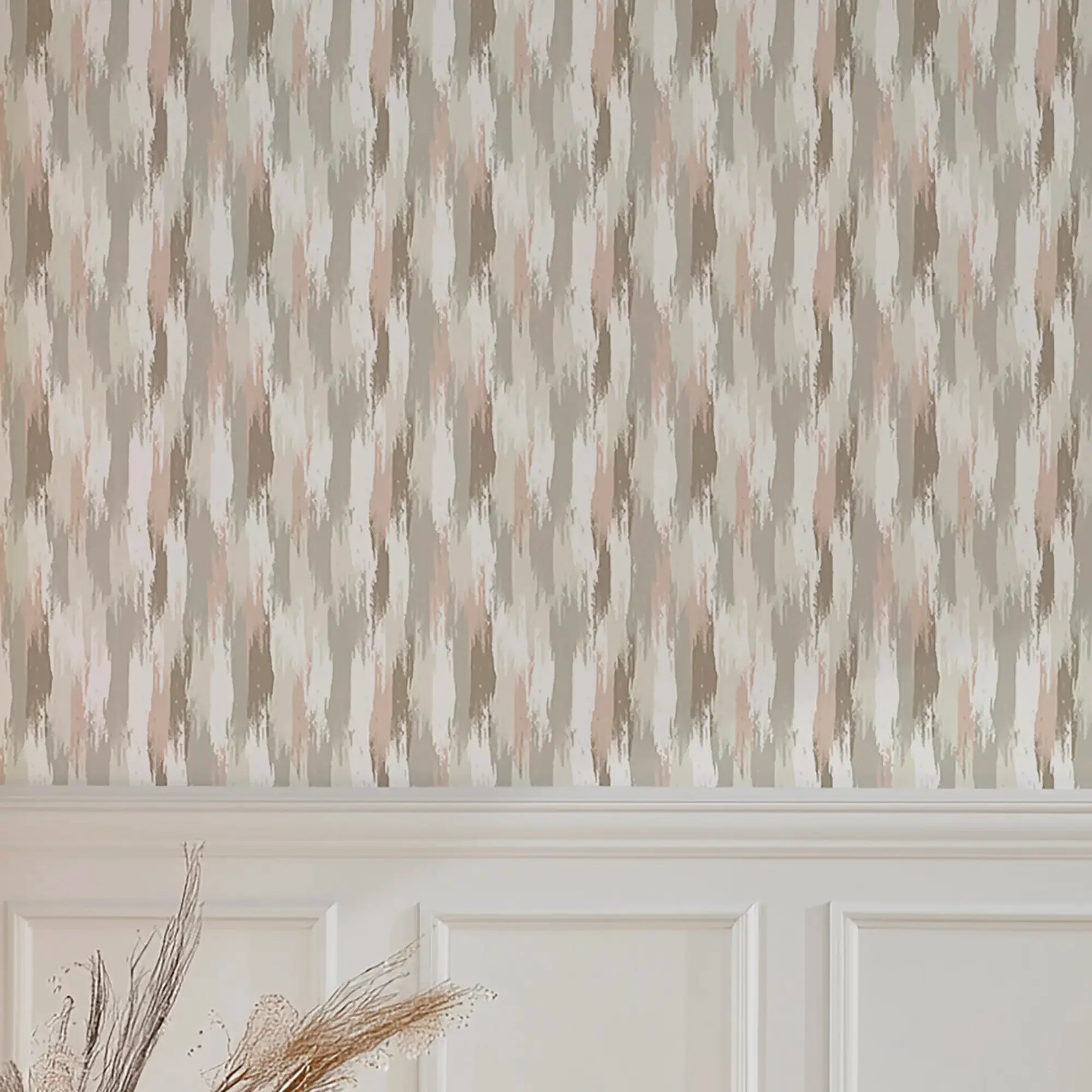 Layered Brushstrokes Wallpaper in Terracotta and Neutrals - Image 3