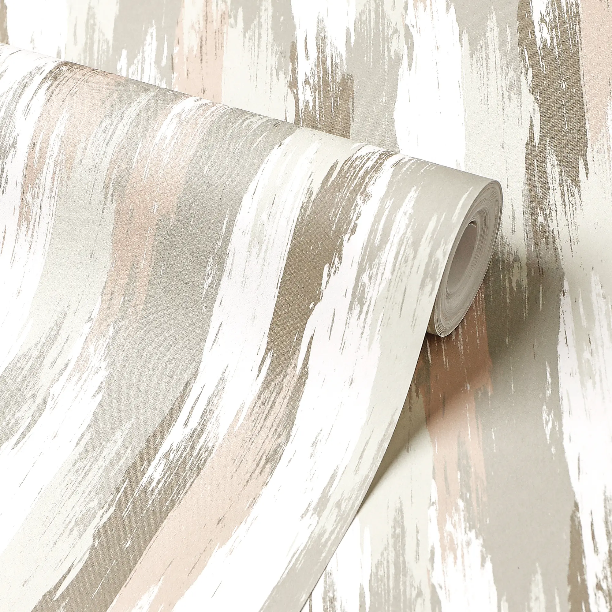 Layered Brushstrokes Wallpaper in Terracotta and Neutrals - Image 4