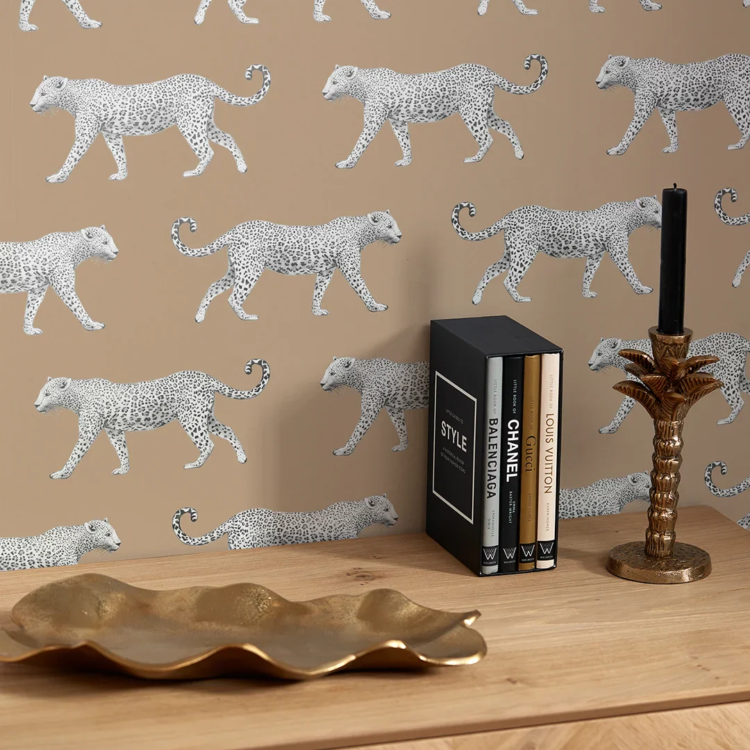 Leopard Motif Wallpaper in Caramel - Image 3