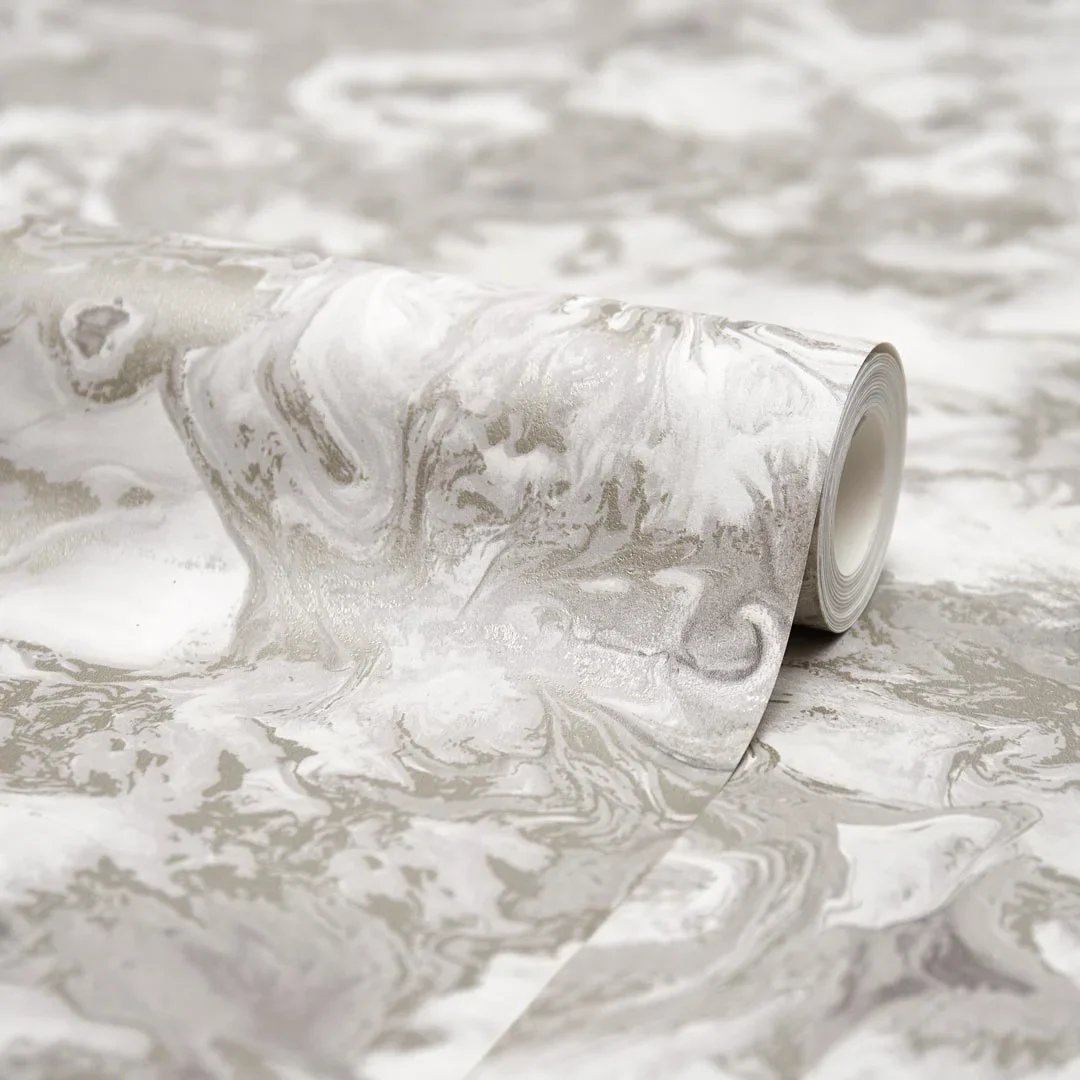 Liquid Marble Wallpaper in Taupe - Image 4