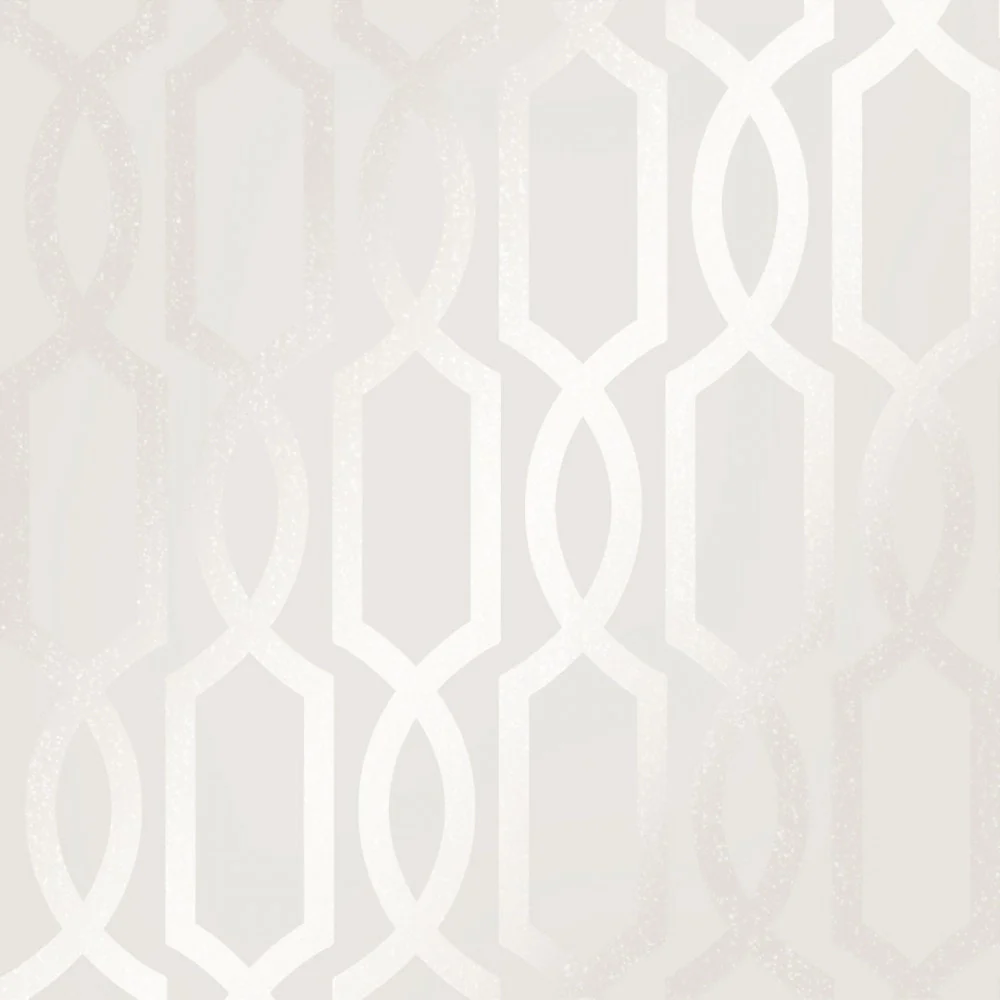 London Trellis Wallpaper in White