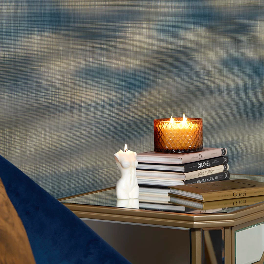 Lucia Wallpaper in Blue and Gold - Image 3