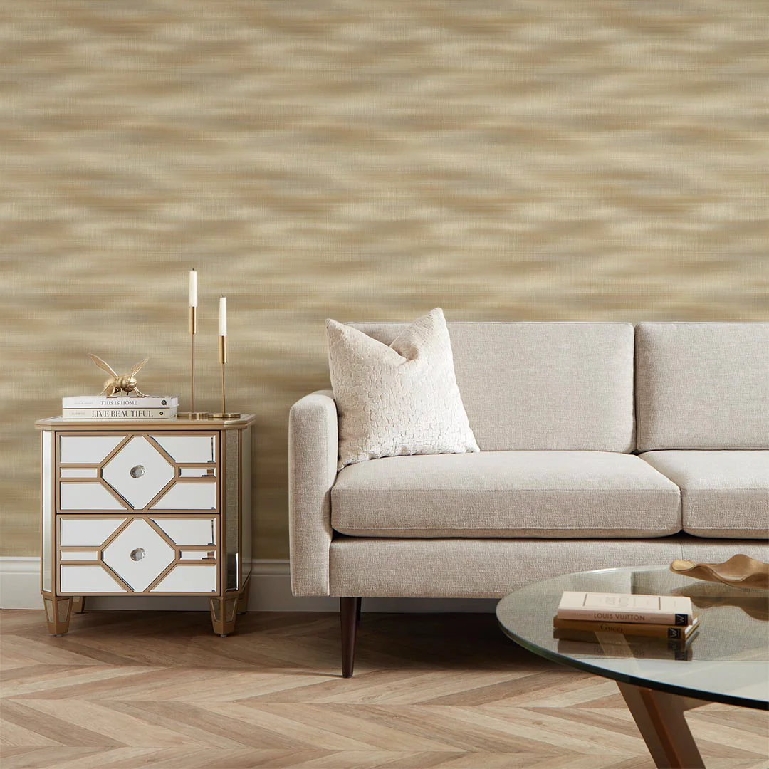 Lucia Wallpaper in Warm Gold - Image 2