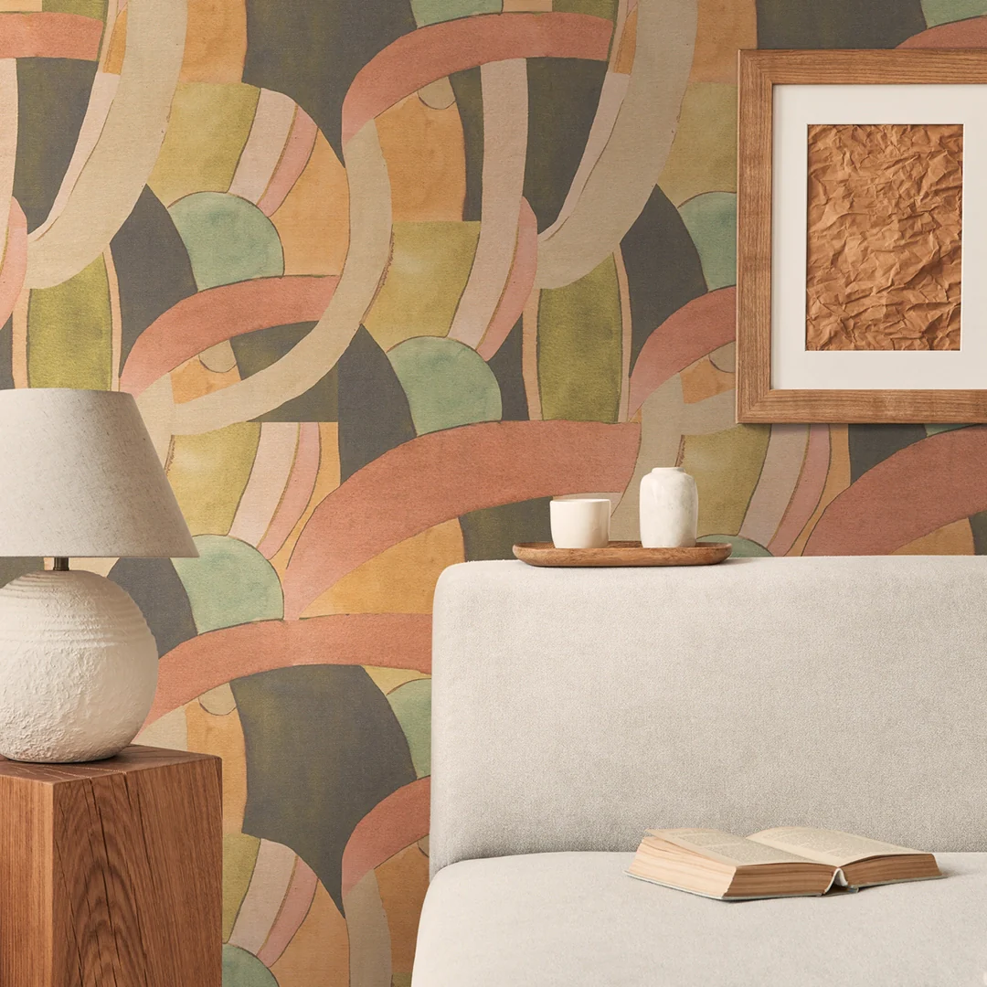 Lucid Flow Wallpaper in Multicolour Earthy Tones - Image 2