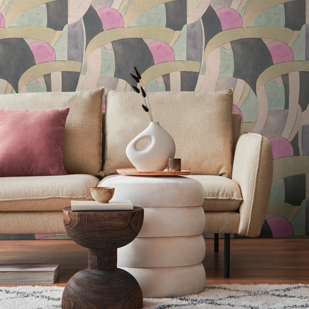 Lucid Flow Wallpaper in Multicolour on Sand - Image 2