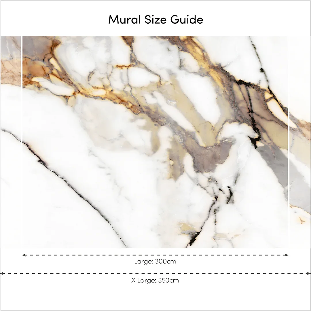 Luna Full Wall Mural in Gold and Grey - Image 4