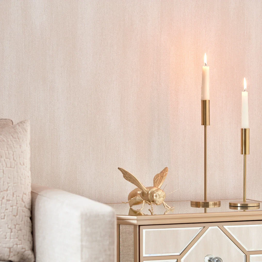 LUX Textures Chenille Plain Wallpaper in Ivory - Image 4