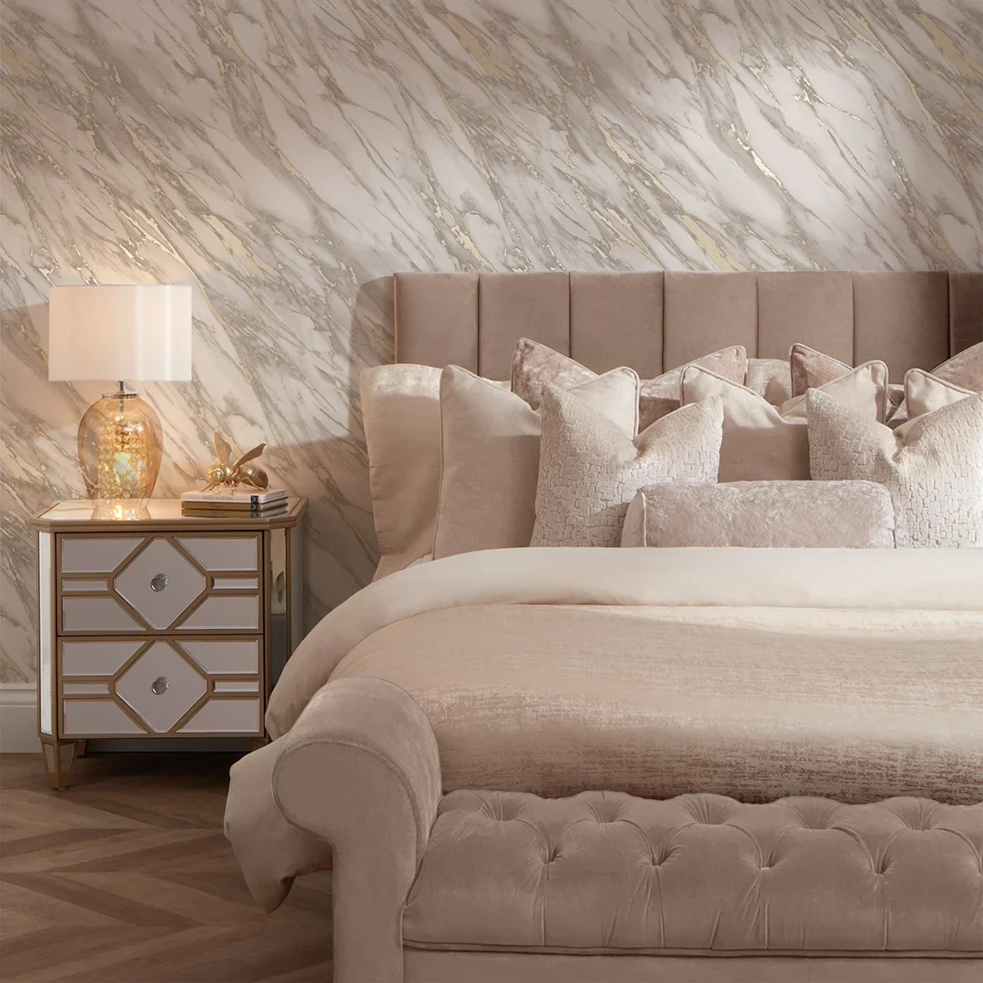 Luxe Marble Wallpaper in Natural - Image 3