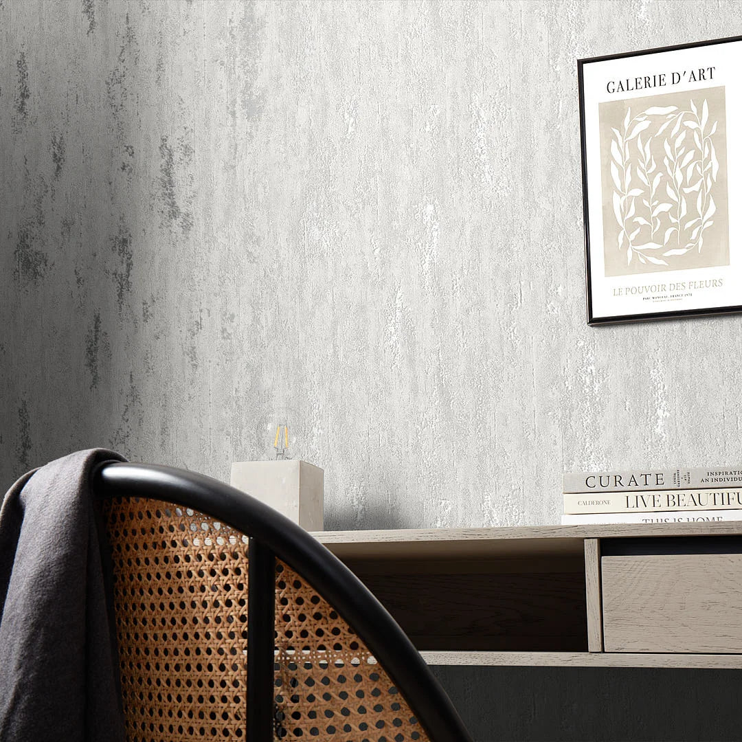 Manhattan Modern Wallpaper in Pale Grey & Silver - Image 3