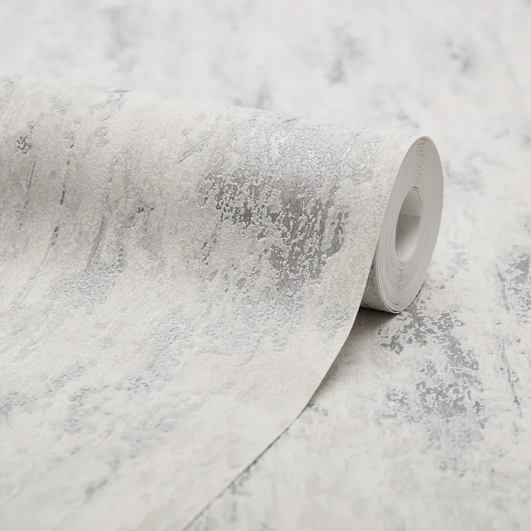 Manhattan Modern Wallpaper in Pale Grey & Silver - Image 4