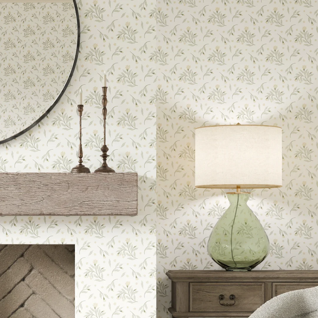 Meadow Flower Dance Wallpaper in Lemon Yellow - Image 3