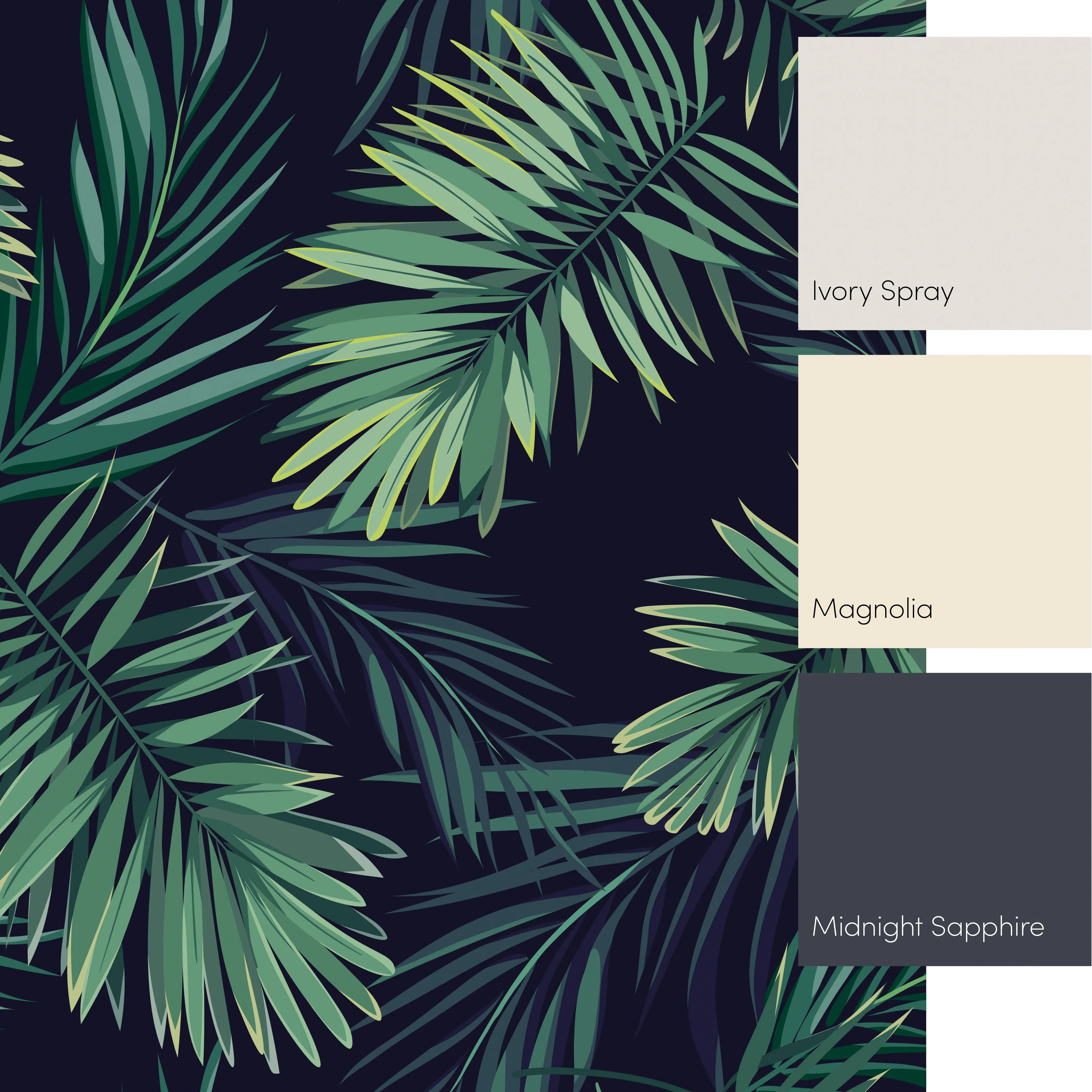 Midnight Tropics Full Wall Mural in Green - Image 4
