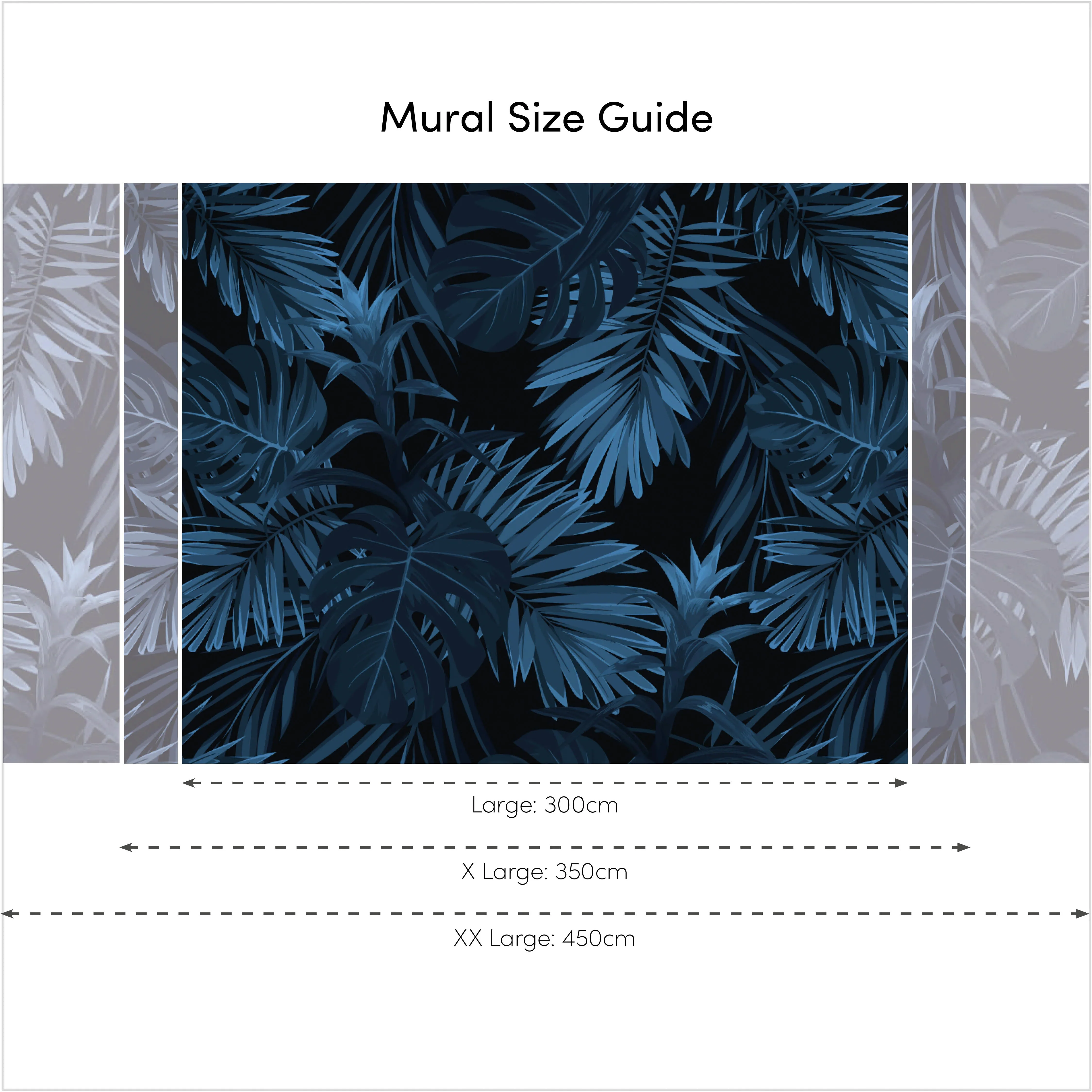 Midnight Tropics Full Wall Mural in Navy - Image 4
