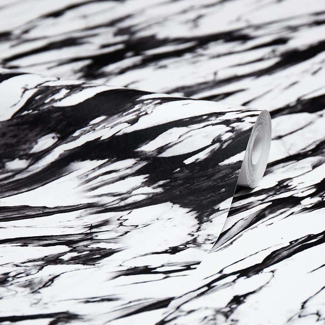 Modern Marble Wallpaper in Black and White - Image 4