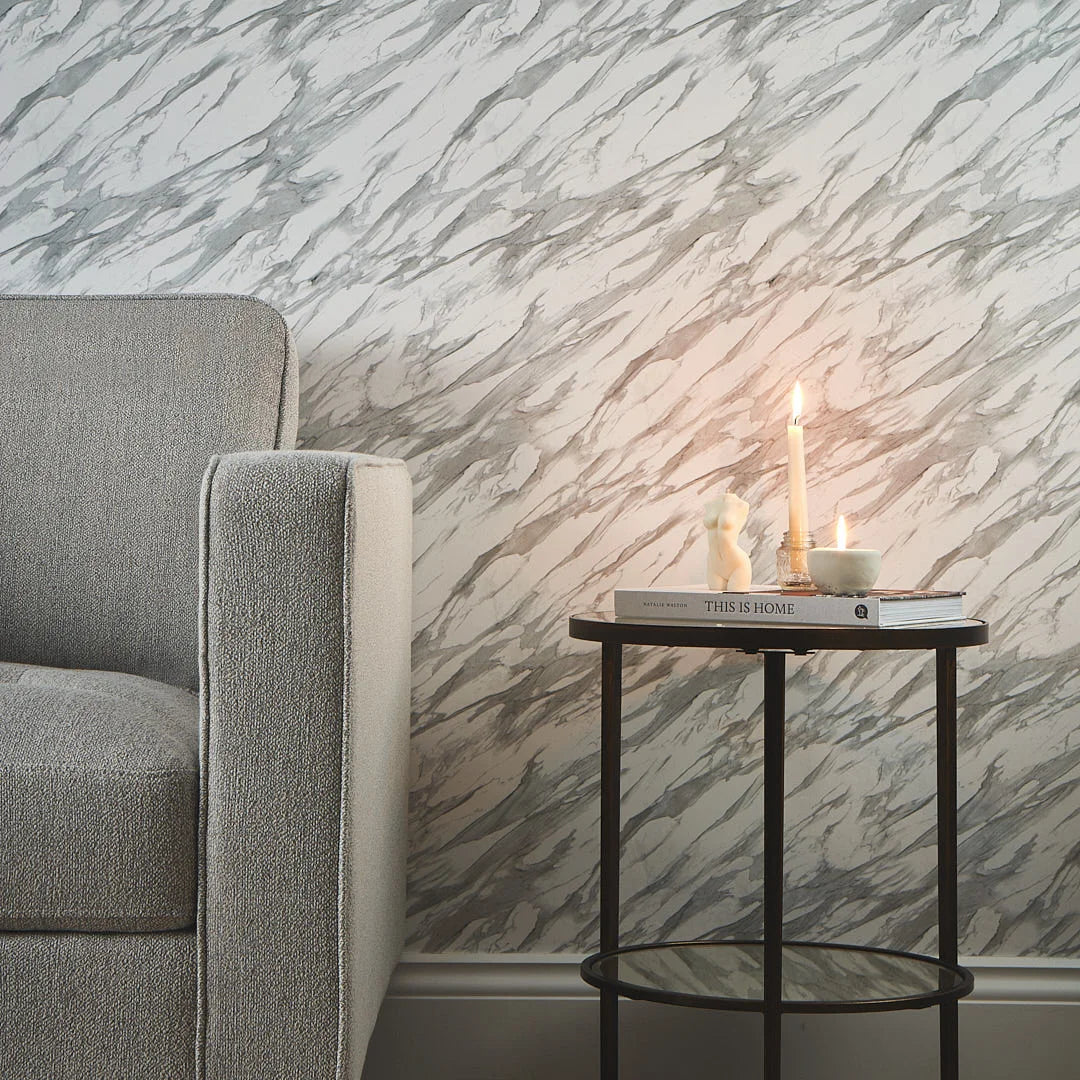 Modern Marble Wallpaper in Grey - Image 2