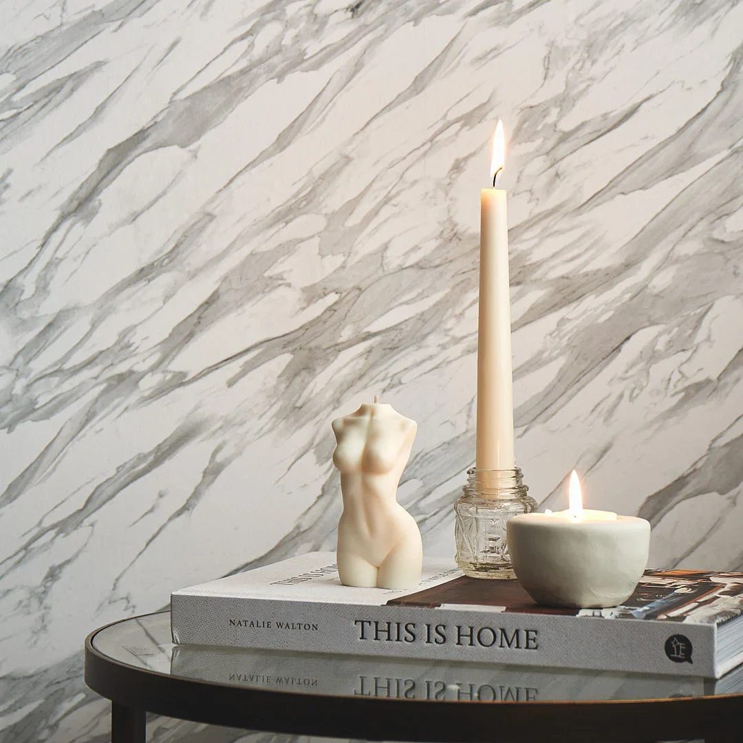 Modern Marble Wallpaper in Grey - Image 3