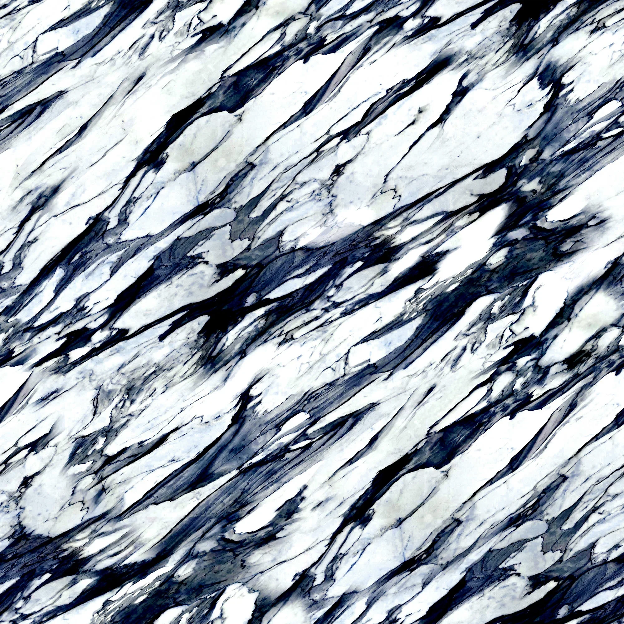 Modern Marble Wallpaper in Navy and Grey