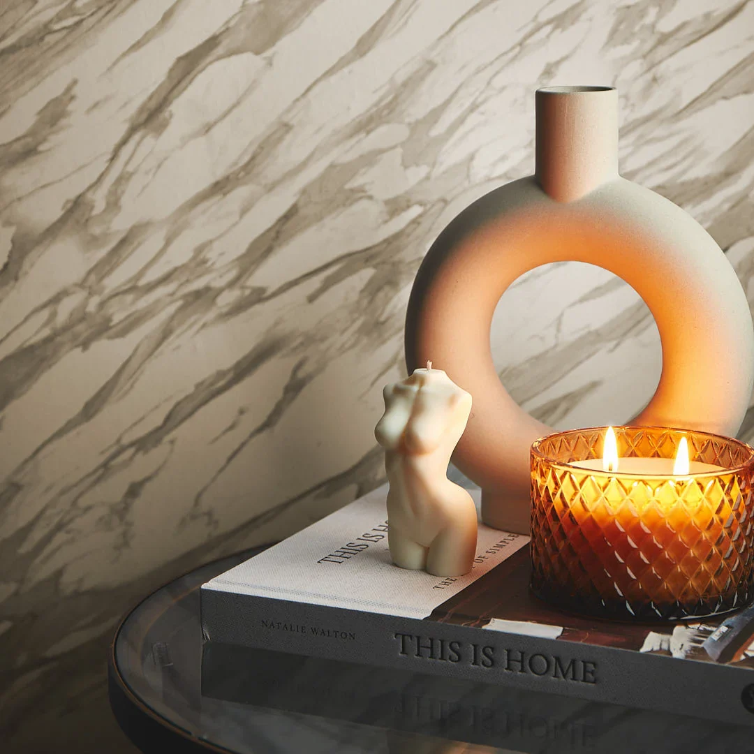 Modern Marble Wallpaper in shades of Cream - Image 3