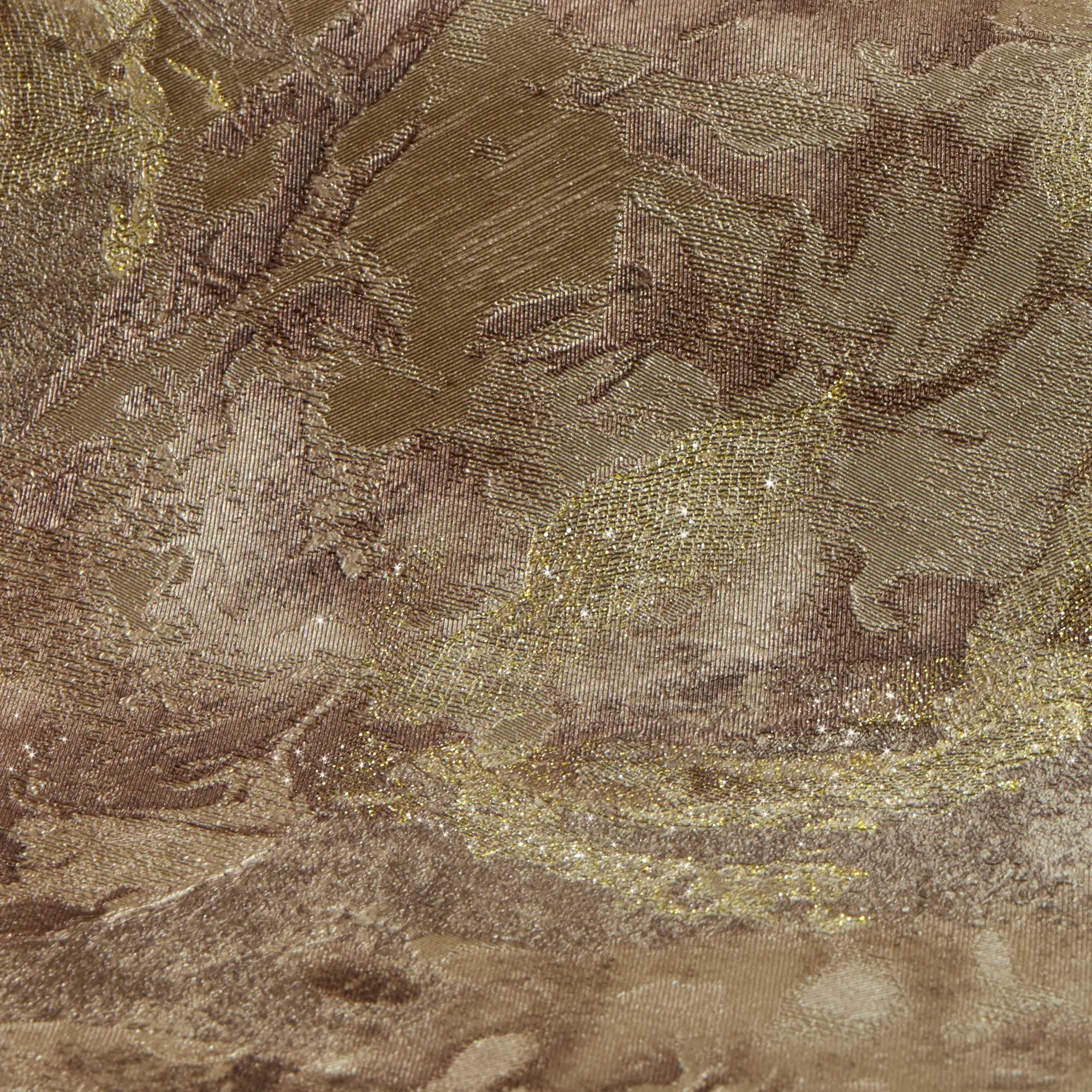 Nabari Wallpaper in Brown, Chocolate and Gold Glitter - Image 3