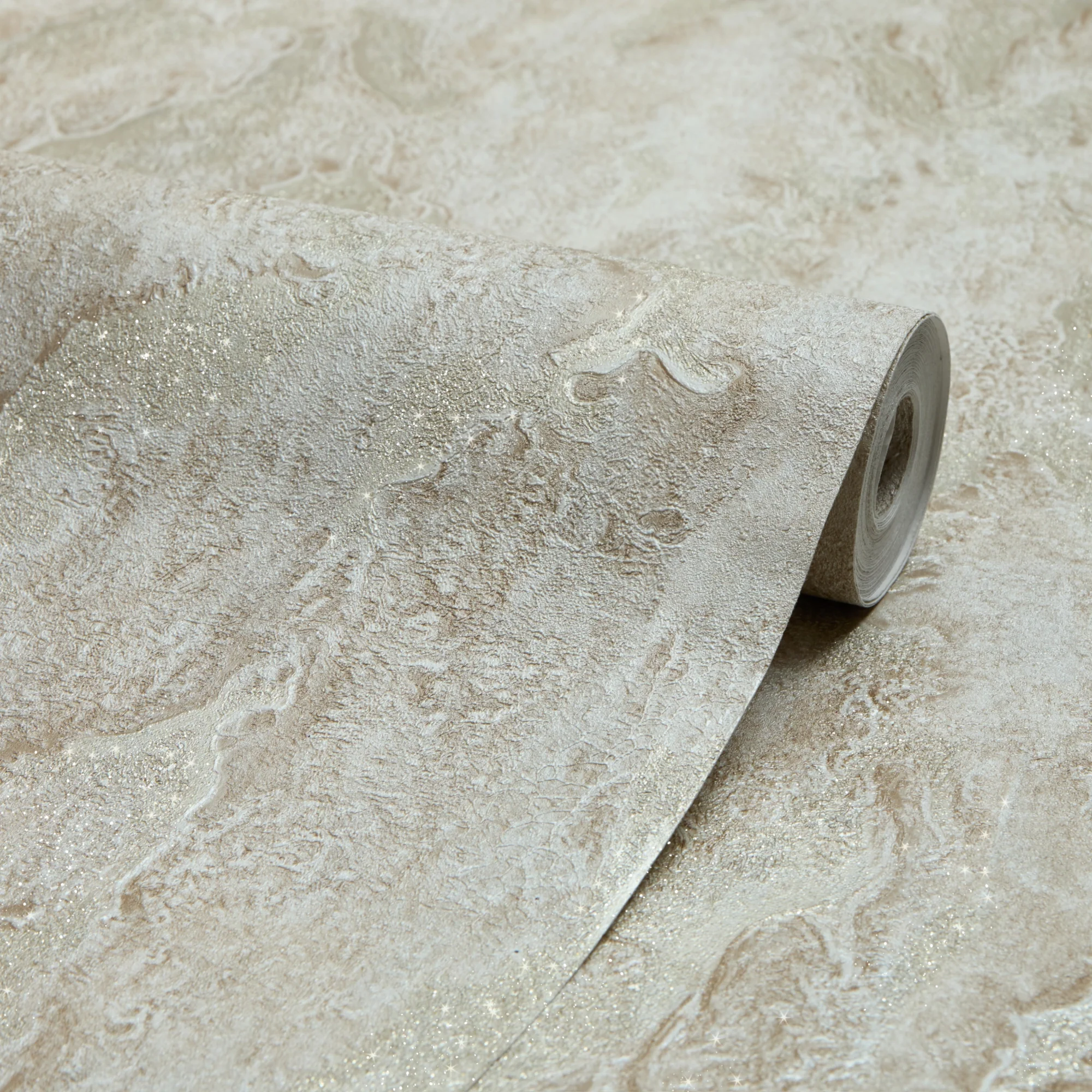 Nador Wallpaper in Beige, Brown and Gold Glitter - Image 3