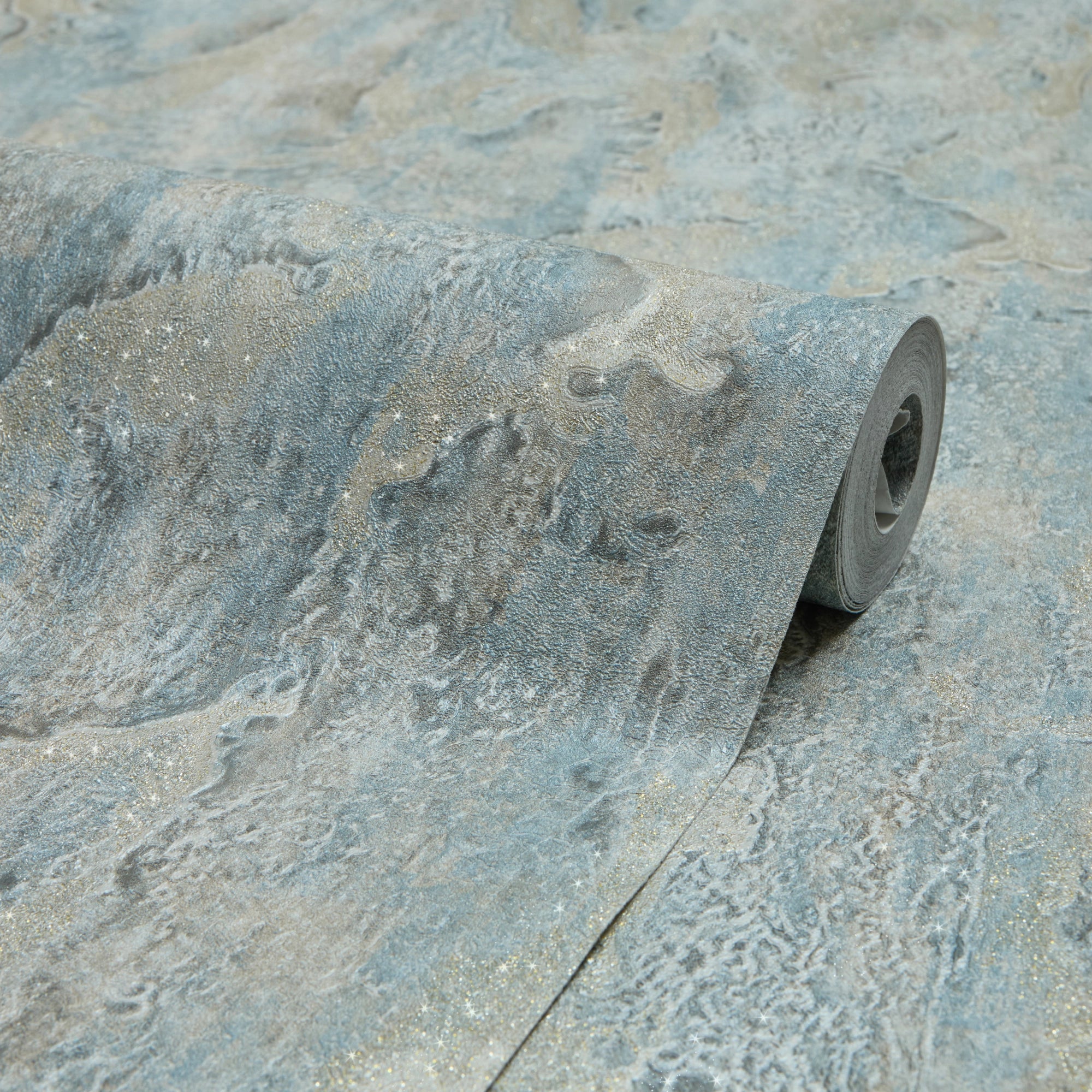 Nador Wallpaper in Duck Egg, Grey and Gold Glitter - Image 3