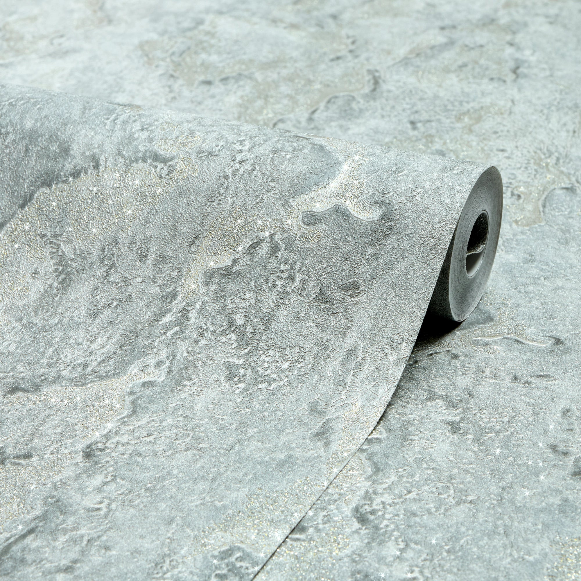 Nador Wallpaper in Grey, Silver and Gold Glitter - Image 2