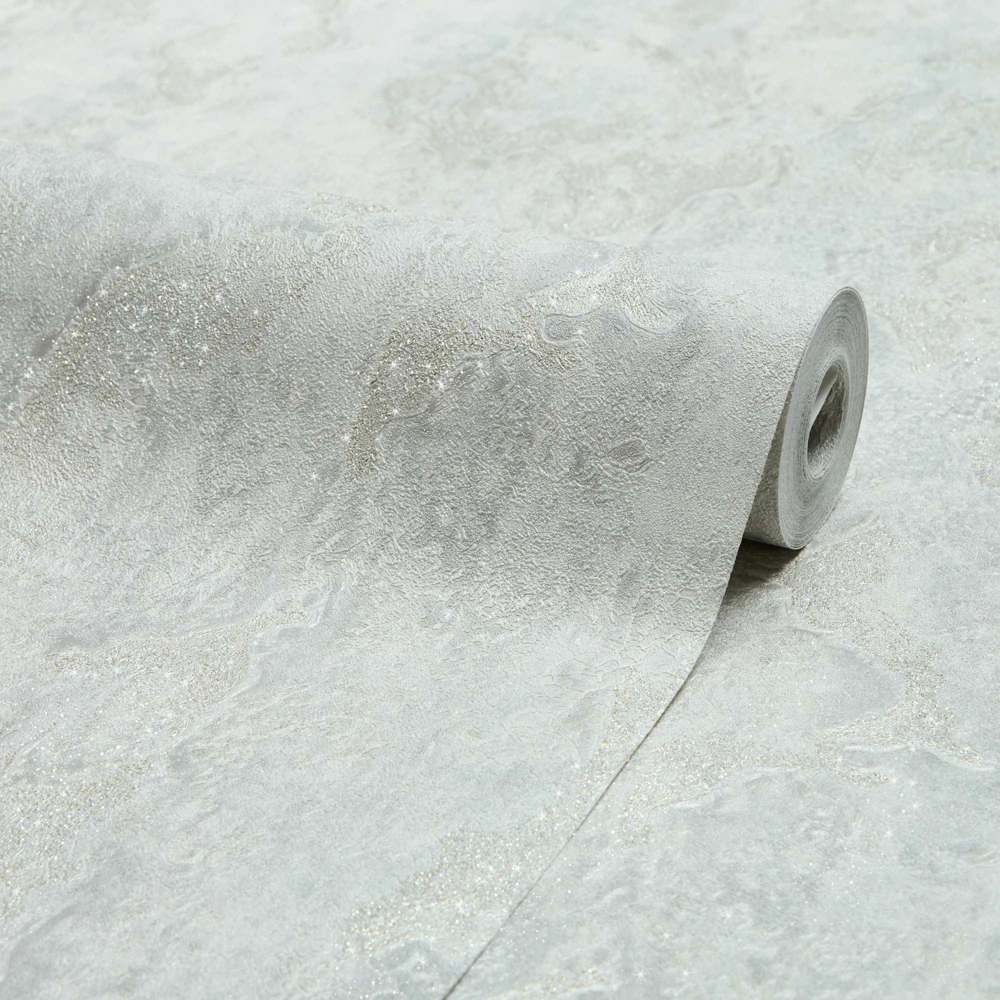 Nador Wallpaper in Light Grey and Gold Glitter - Image 2