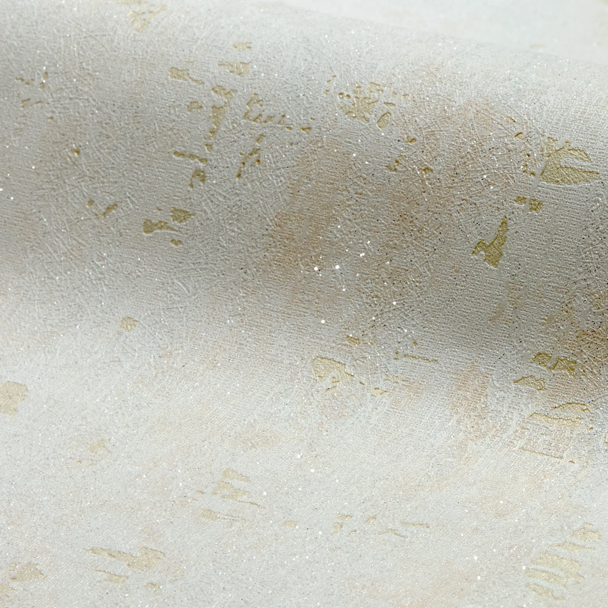 Nagano Wallpaper in Cream with Gold Metallic - Image 3