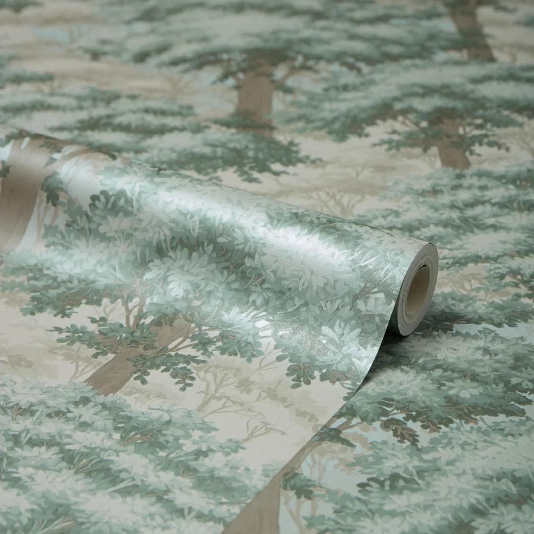 New Forest Toile Wallpaper in Green - Image 4