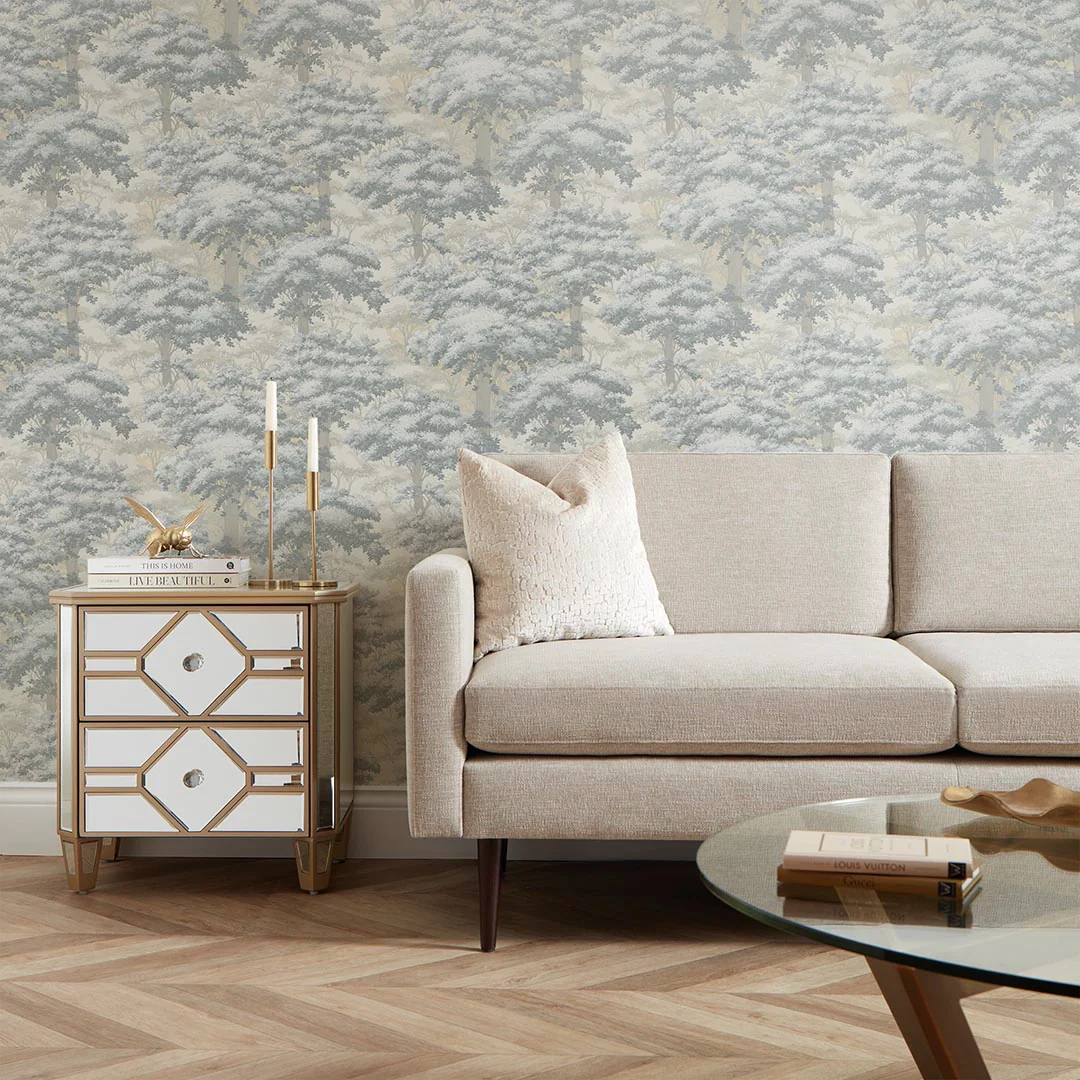 New Forest Toile Wallpaper in Grey - Image 2
