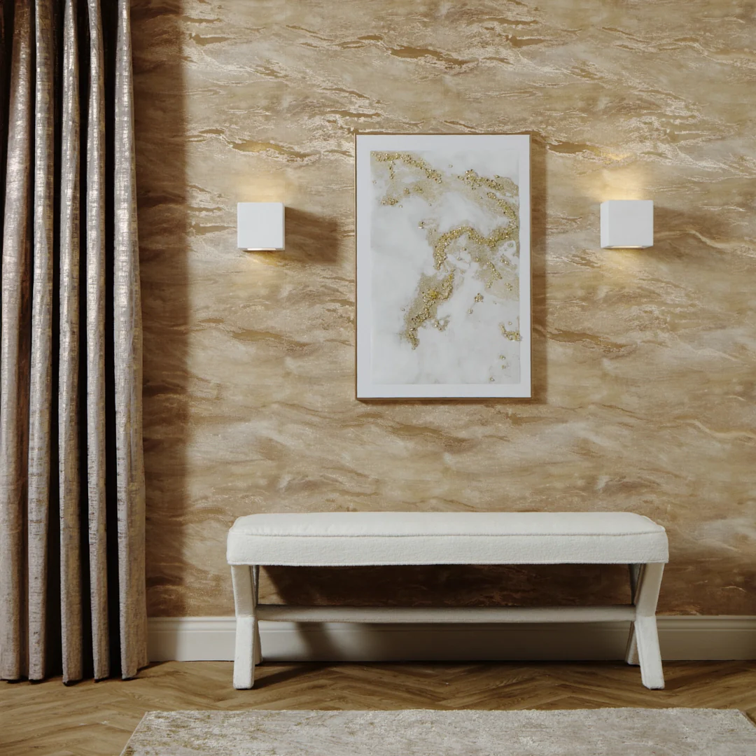 Nirvana Metallic Wallpaper in Gold and Silver - Image 2