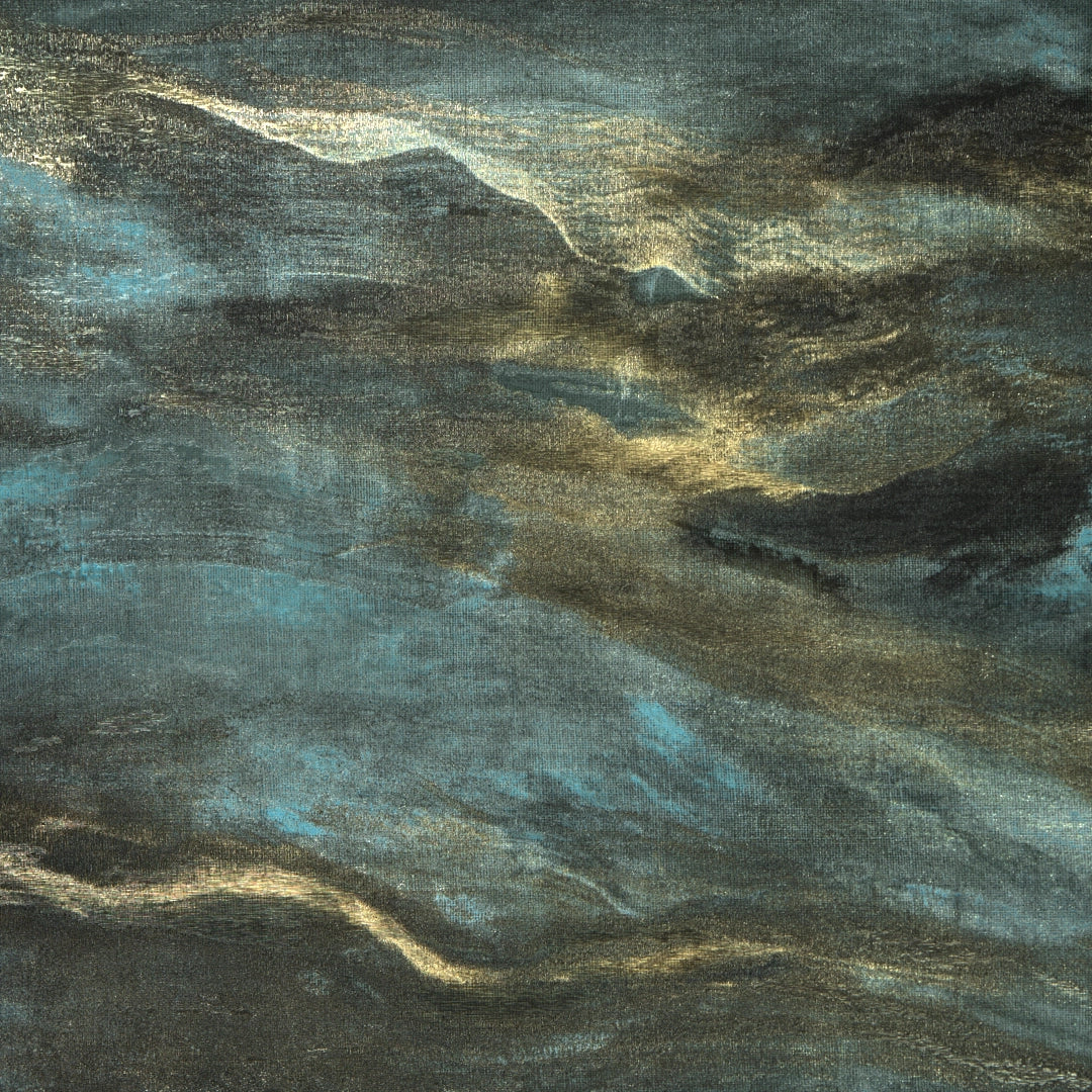 Nirvana Metallic Wallpaper in Teal and Gold