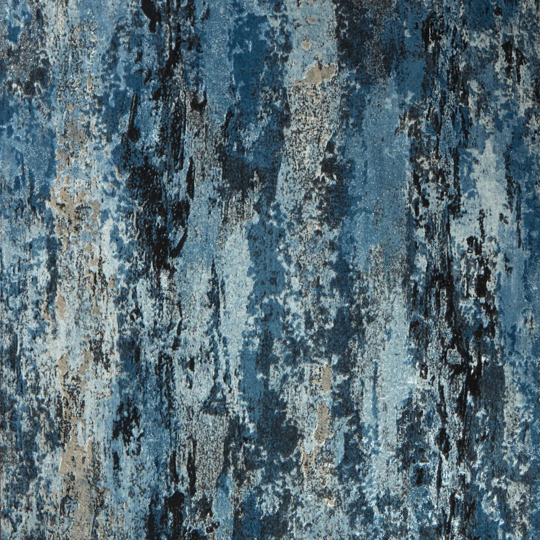 Nova Metallic Wallpaper in Blue and Silver - Image 4