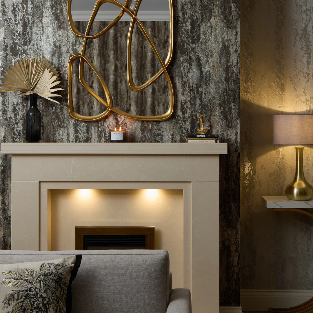 Nova Metallic Wallpaper in Charcoal with Silver Sparkle - Image 2