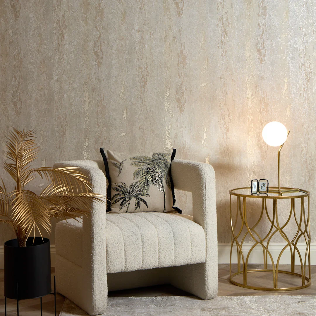 Nova Metallic Wallpaper in Cream with Silver Sparkle - Image 2
