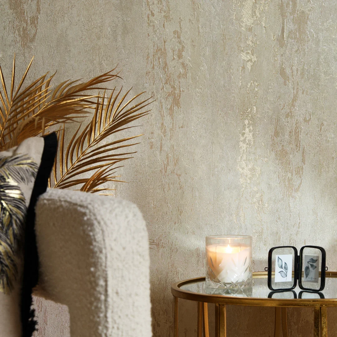 Nova Metallic Wallpaper in Cream with Silver Sparkle - Image 3