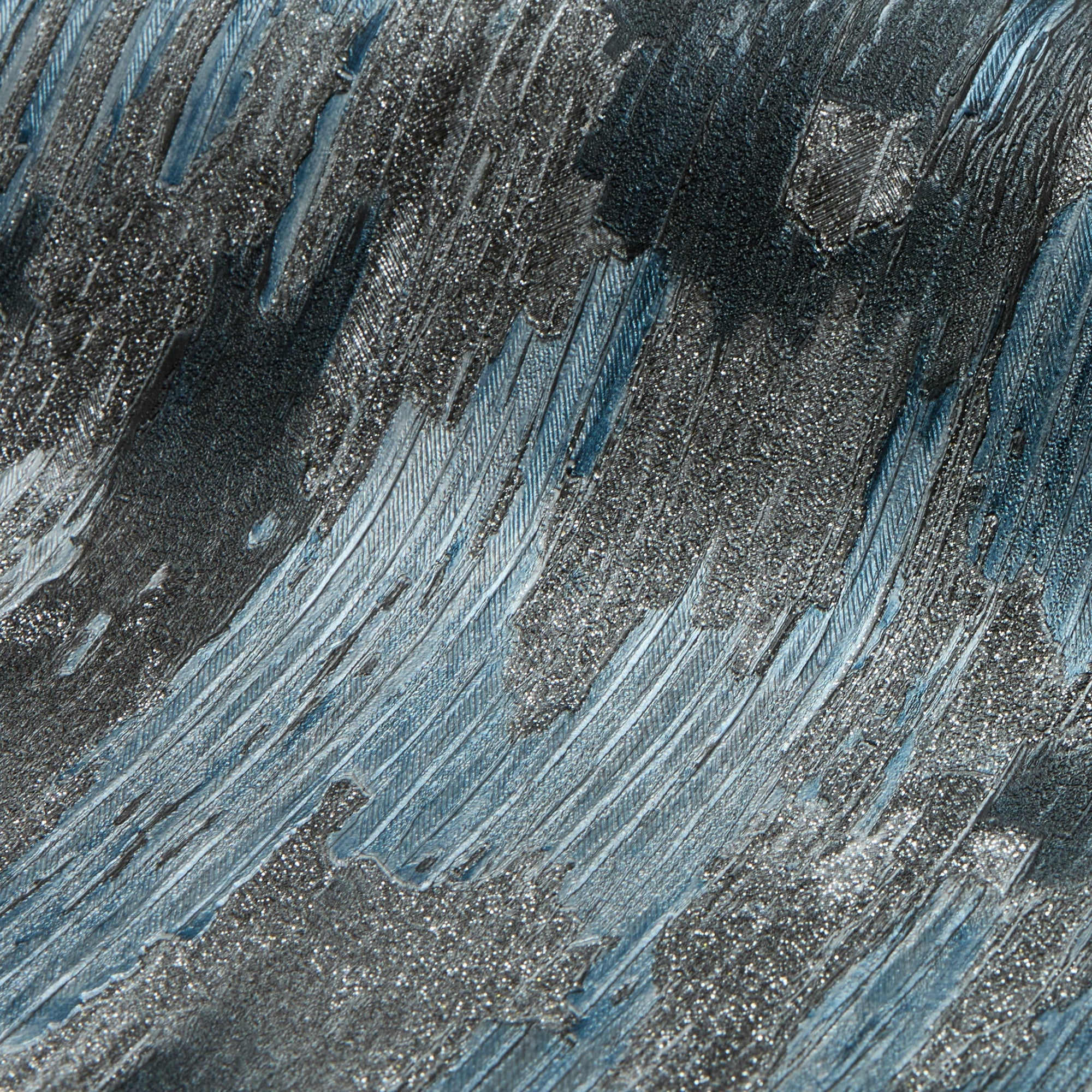 Novara Wallpaper in Blue, Charcoal and Silver Glitter - Image 3