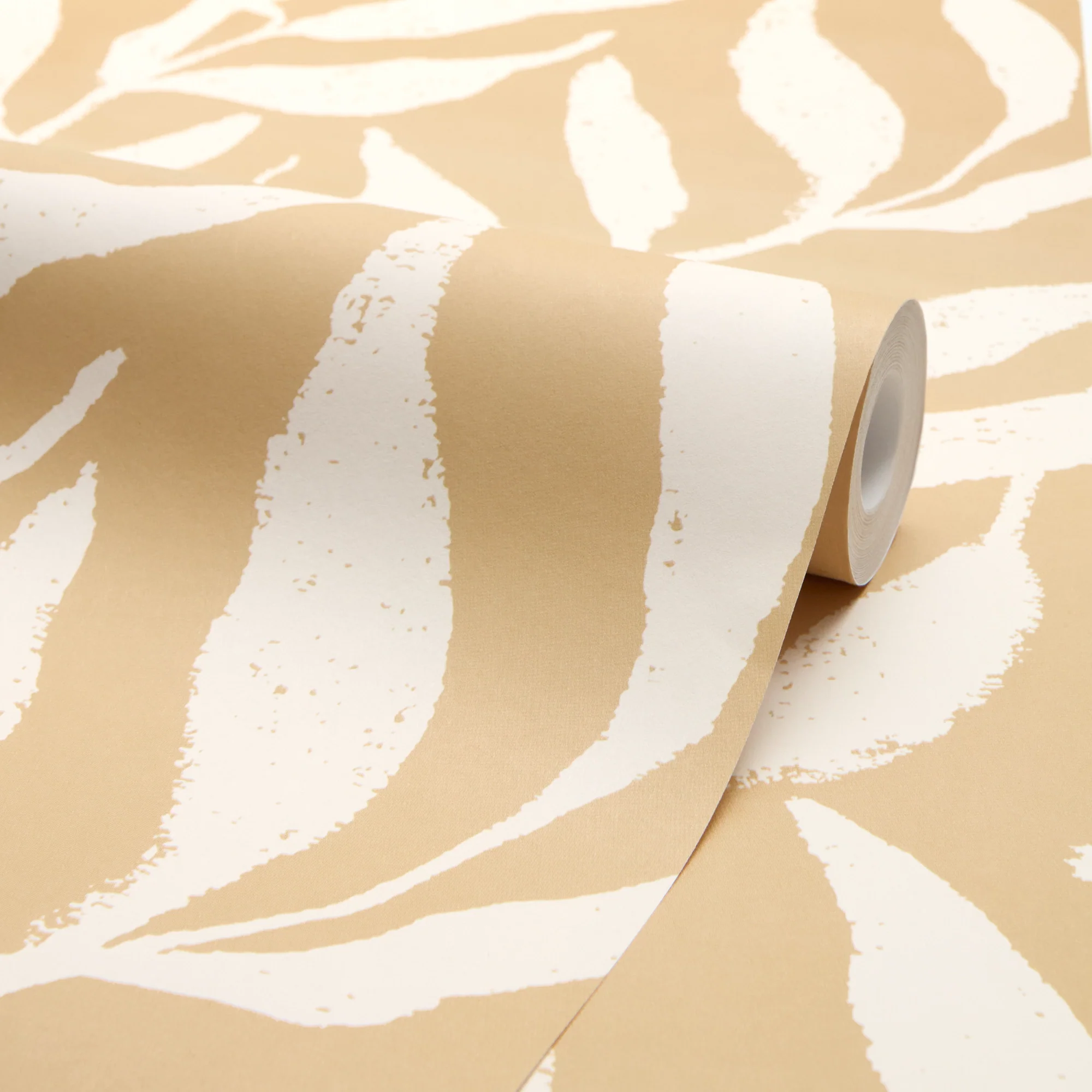 Olive Leaf Wallpaper in Caramel Latte - Image 4