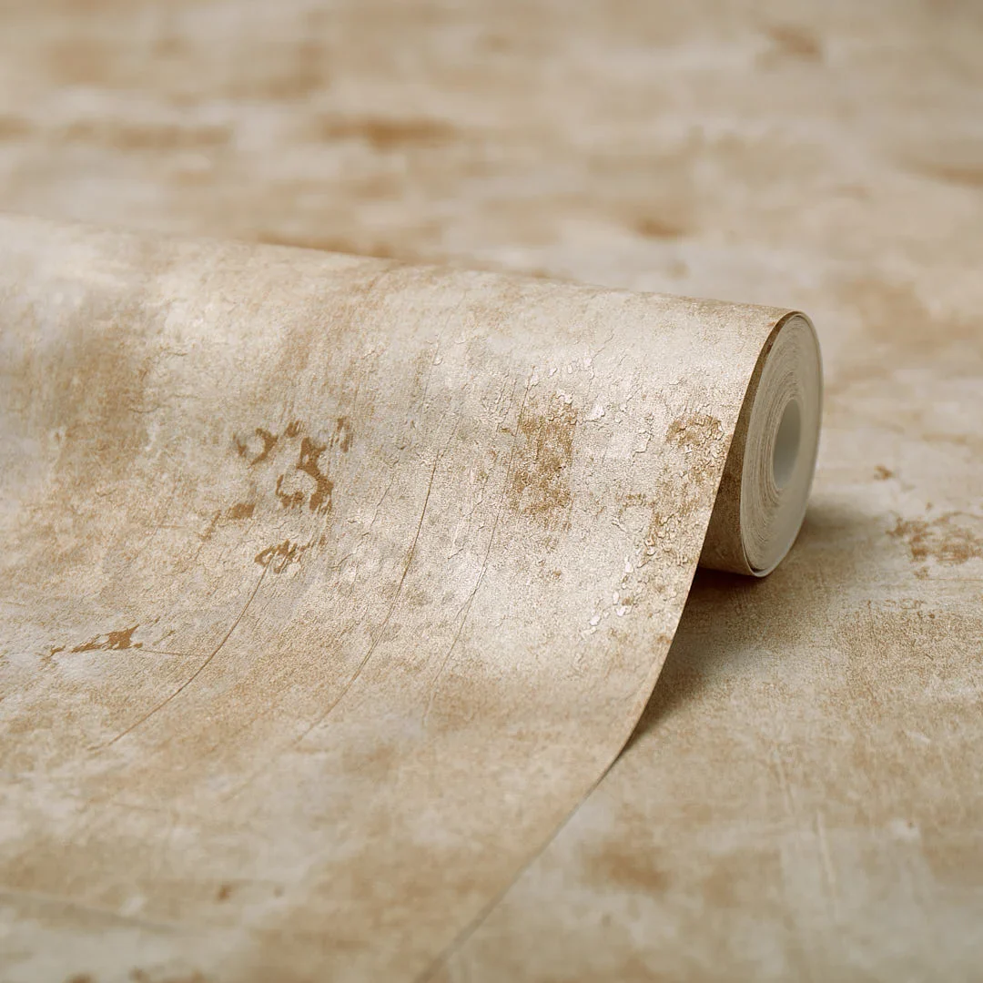 Olympia Industrial Wallpaper in Ivory and Gold - Image 4