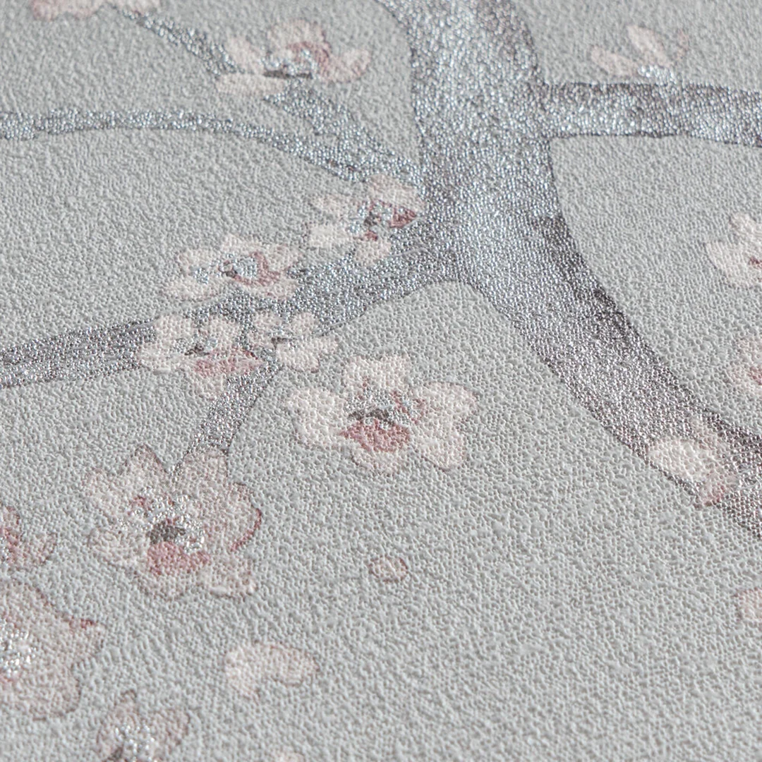 Oriental Blossom Wallpaper in Grey - Image 2