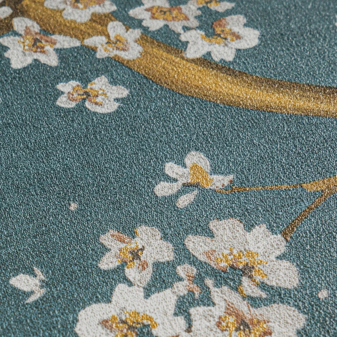 Oriental Blossom Wallpaper in Teal - Image 2